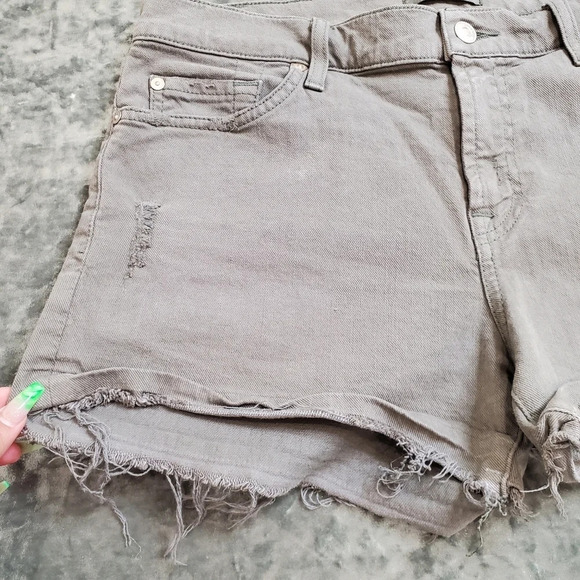 7 For All Mankind Denim Green Shorts - Picture 2 of 6